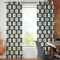 Orla Kiely Abacus Flower Made To Measure Curtains Navy