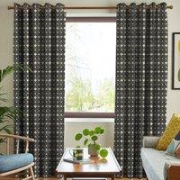 Orla Kiely Textured Flower Made To Measure Curtains Charcoal