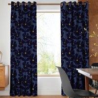 Orla Kiely Wildflower Made To Measure Curtains Indigo