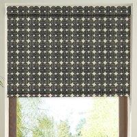 Orla Kiely Textured Flower Translucent Made To Measure Roller Blind Charcoal