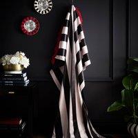 Laurence Llewelyn-Bowen Festivo Stripe Velvet 130cmx180cm Throw Black