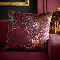 Laurence Llewelyn-Bowen Morris Major Chintz Velvet 55cmx55cm Filled Cushion Burgundy