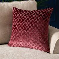 Soiree Velvet Spot Jacquard 43cmx43cm Filled Cushion Burgundy