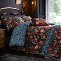 Dreams and Drapes Bejewelled Cotton Duvet Cover Bedding Set Navy