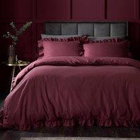 Appletree Cassia Frill Cotton Duvet Cover Bedding Set Berry
