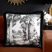 Laurence Llewelyn-Bowen Vista Velvet 43cmx43cm Filled Cushion Monochrome
