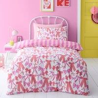 Bedlam Bow and Stripes Duvet Cover Bedding Set Pink