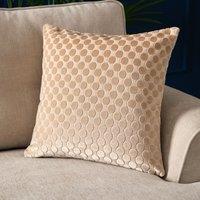 Soiree Velvet Spot Jacquard 43cmx43cm Filled Cushion Natural