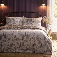 Dreams and Drapes Alpine Stag Brushed Cotton Duvet Cover Bedding Set Natural