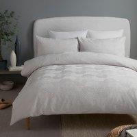 Serene Embossed Geo Duvet Cover Bedding Set Grey