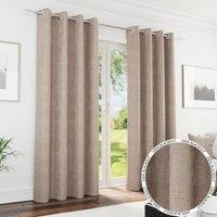 Knightsbridge Thermal Chenille Ready Made Eyelet Blackout Curtains Sand