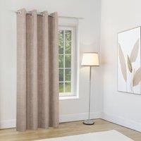 Knightsbridge Thermal Chenille Blackout Ready Made Eyelet Door Curtain 66 x 84 Sand