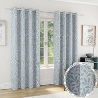 Sherwood Thermal Jacquard Ready Made Eyelet Blackout Curtains Ice Blue