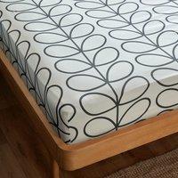 Orla Kiely Linear Stem 40cm Deep Bed Linen Fitted Sheet Charcoal