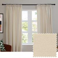 Furn Soft Chenille Ready Made Blackout Curtains Ecru