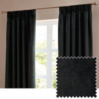 Furn Ultimate Velvet Ready Made Blackout Curtains Black