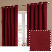 Furn Ultimate Velvet Ready Made Eyelet Blackout Curtains Burgundy
