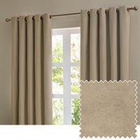 Furn Ultimate Velvet Ready Made Eyelet Blockout Curtains Mocha