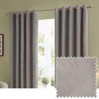 Furn Ultimate Velvet Ready Made Eyelet Blockout Curtains Silver