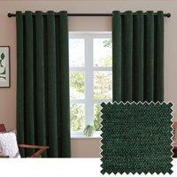 Furn Soft Chenille Ready Made Eyelet Blackout Curtains Bottle