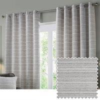 Paoletti Jupiter Chenille Jacquard Ready Made Eyelet Blockout Curtains Silver