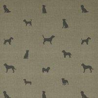 ANTE DECOR Woof Printed Cotton Fabric Linen Charcoal