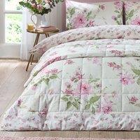 Catherine Lansfield Avebury Floral 220cm x 230cm Reversible Bedspread Cream