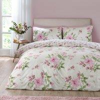 Catherine Lansfield Avebury Floral Duvet Cover Bedding Set Cream