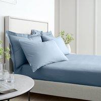 Bianca 200 Thread Count Cotton Percale Extra Deep Bed Linen Fitted Sheet Blue