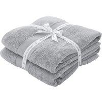Catherine Lansfield Anti Bacterial Two Bath Sheet Towels Silver