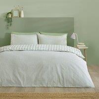 Catherine Lansfield Bamford Gingham Check Duvet Cover Bedding Set Green
