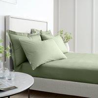 Bianca 200 Thread Count Cotton Percale Extra Deep Bed Linen Fitted Sheet Sage