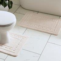 Catherine Lansfield Armoni Bath Mat and Pedestal Mat Cream