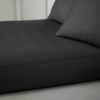 Bianca 400 Thread Count Cotton Sateen Bed Linen Fitted Sheet Black