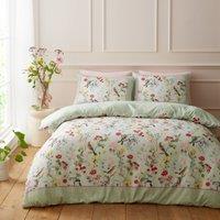 Royal Horticultural Society Birds In Bloom Duvet Cover Bedding Set Green