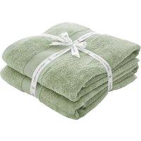 Catherine Lansfield Anti Bacterial Two Bath Sheet Towels Sage