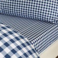 Catherine Lansfield Bamford Gingham Check Bed Linen Fitted Sheet Navy