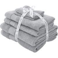 Catherine Lansfield Anti Bacterial Six Towel Bale Towels Silver