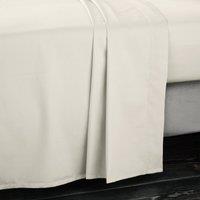 Bianca 400 Thread Count Cotton Sateen Bed Linen Flat Sheet Oyster