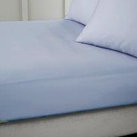 Bianca 400 Thread Count Cotton Sateen Bed Linen Fitted Sheet Blue