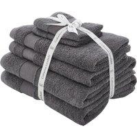 Catherine Lansfield Anti Bacterial Six Towel Bale Towels Charcoal