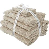 Catherine Lansfield Anti Bacterial Six Towel Bale Towels Natural