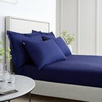 Bianca 200 Thread Count Cotton Percale Extra Deep Bed Linen Fitted Sheet Navy