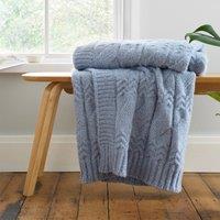 Bianca Cable Knit 150cm x 200cm Throw Blue
