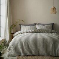 Pineapple Elephant Cotton Rich Woven Stripe Duvet Cover Bedding Set Grey