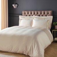 Catherine Lansfield Deco Sequin Duvet Cover Bedding Set Champagne