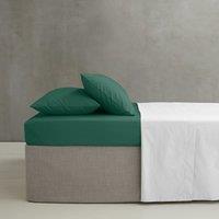 Catherine Lansfield Easy-Iron Percale Bed Linen Fitted Sheet Dark Green