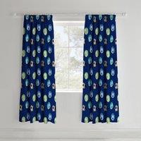 Catherine Lansfield Football Ready Made Pencil Pleat Curtains 66 x 72 Blue