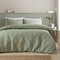 Catherine Lansfield Jacob Geo Duvet Cover Bedding Set Sage