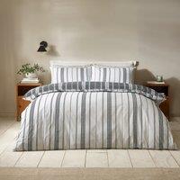 Catherine Lansfield Harbour Stripe Duvet Cover Bedding Set Black